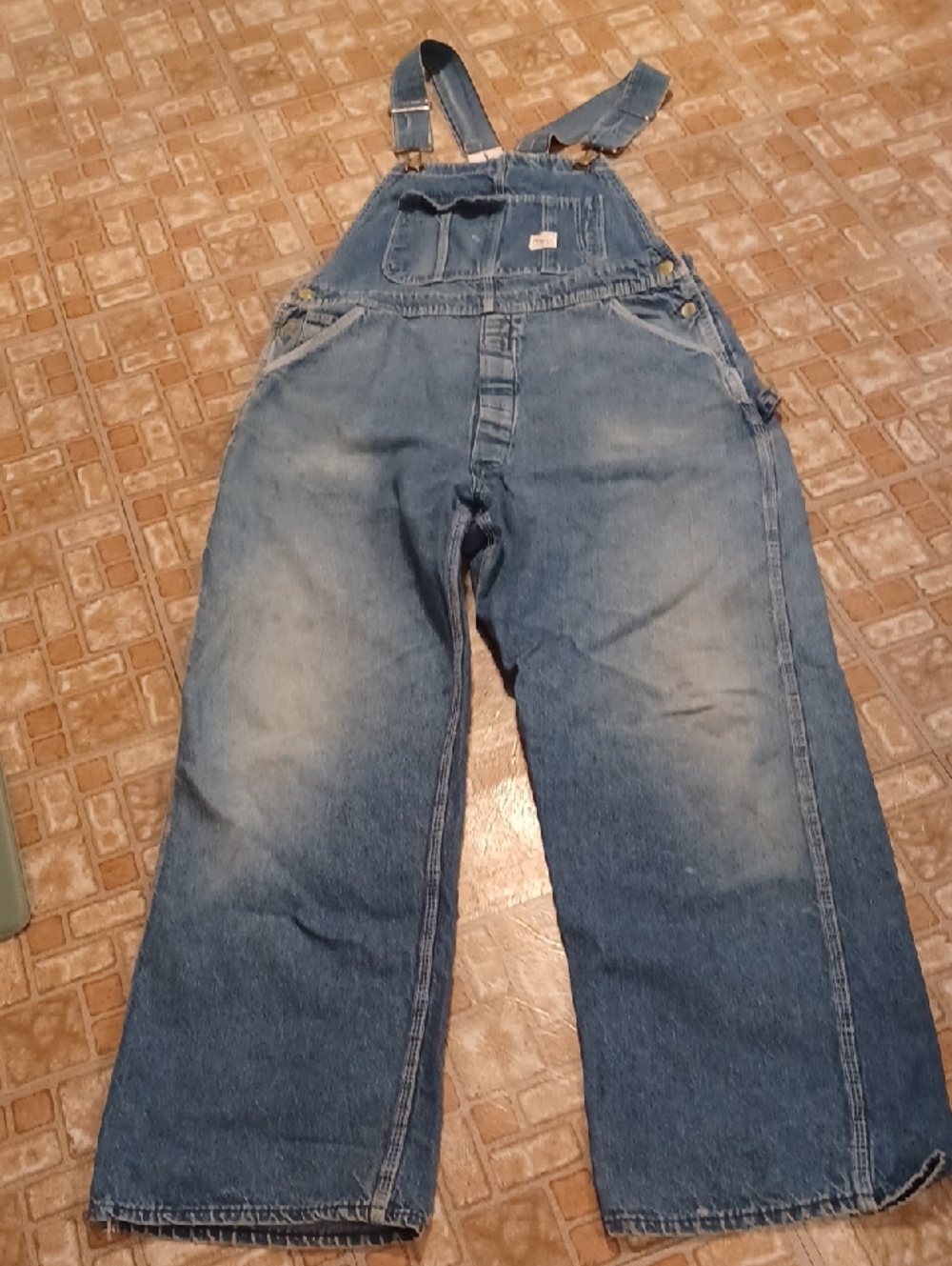 Vintage Pointer Brand Blue Denim Overalls  Men Detatchable Supenders Size 36x32